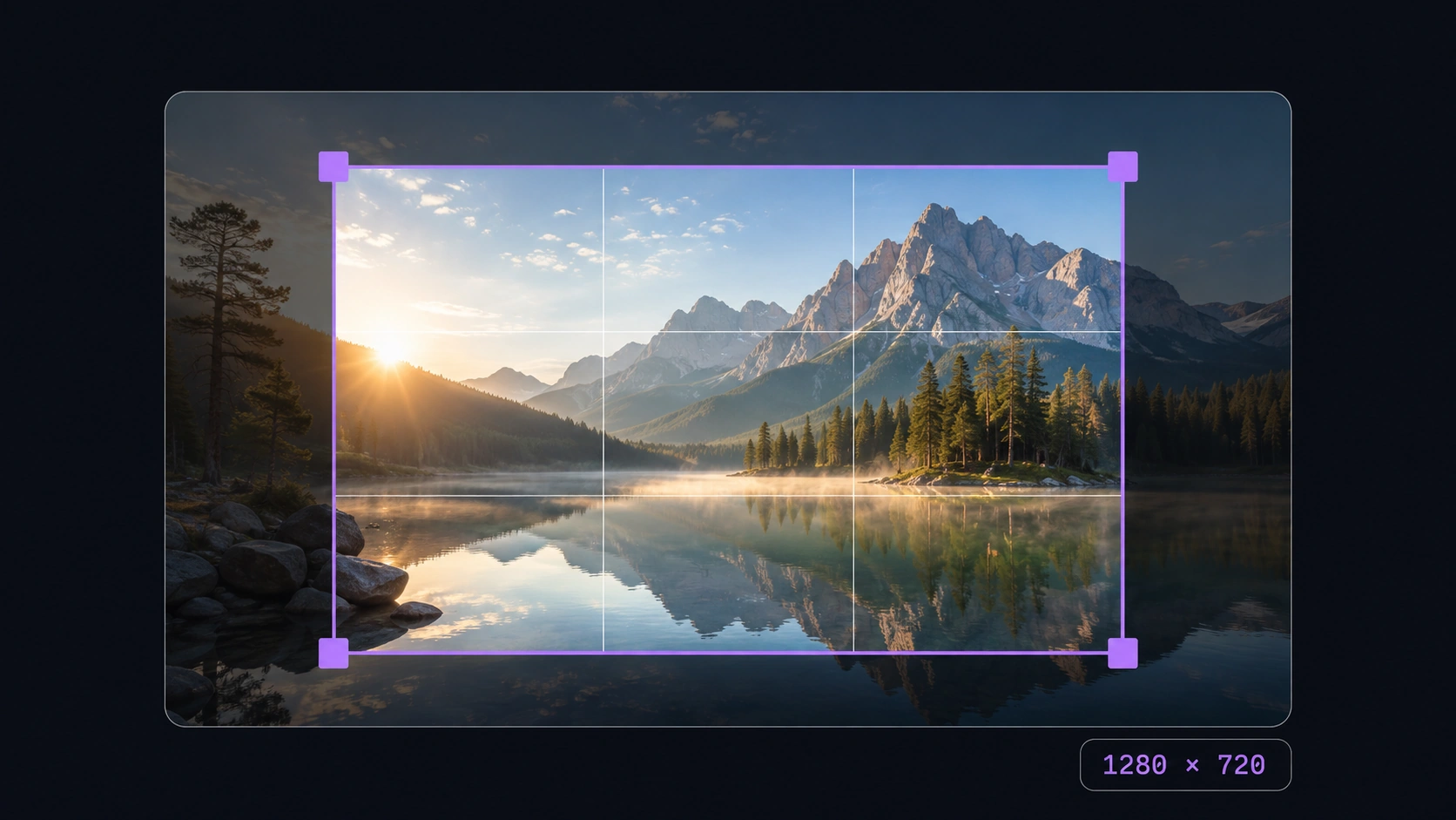 Smart Cropper tool interface — drag-handle cropping with live preview